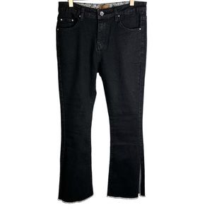 POL Flared Split‎ Hem Dark Wash Jeans